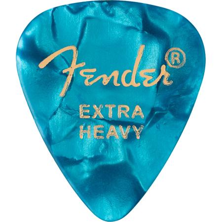 Fender 351 Shape Premium Celluloid Picks, Extra-Heavy, 12-Pack, Ocean Turquoise