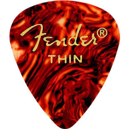 Fender Thin Classic Shell Celluloid Pick, 12 Pack