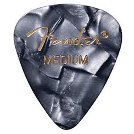 Fender 351 Shape Classic Celluloid Guitar Picks, Medium, 12-Pack, Black Moto