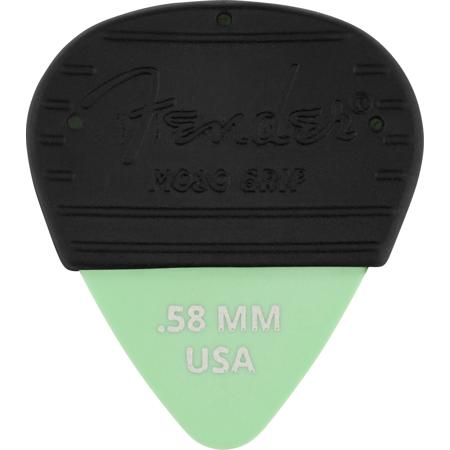 Fender 351 Shape .58mm Mojo Grip Dura-Tone Delrin Guitar Picks, Surf Green, 3-Pack