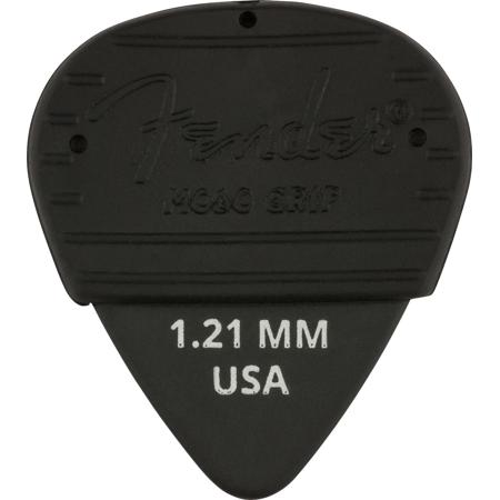 Fender 351 Shape 1.21mm Mojo Grip Dura-Tone Delrin Guitar Picks, Black, 3-Pack