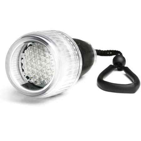 Fantasea 44 LED Flashlight with Clear Body, Depth Rated to 40 meters / 130 feet.