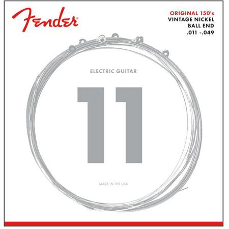 Fender Original Pure Nickel Wound 150M Medium Electric Guitar Strings, Ball End, .011-.049 Gauges, Set of 6 Strings