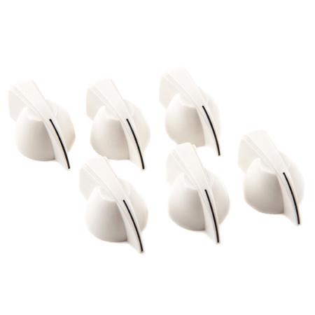 Fender Chicken Head Amplifier Control Knobs, Set of 6, White