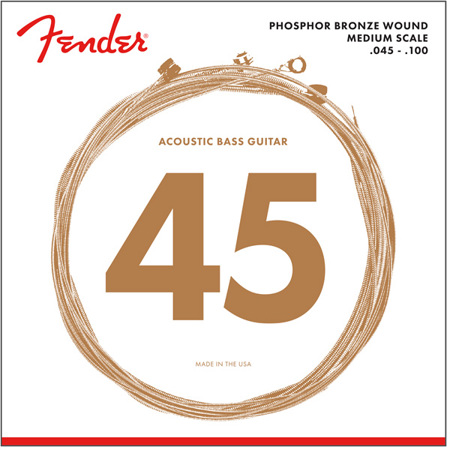 Fender 7060 Regular Phosphor Bronze Acoustic Bass Strings, Set of 4 Strings