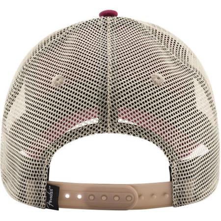 Fender Spaghetti Logo Washed Trucker Cap, Maroon