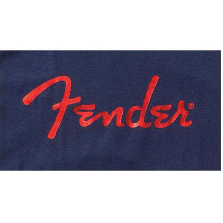 Fender Foil Spaghetti Logo T-Shirt, X-Large, Blue