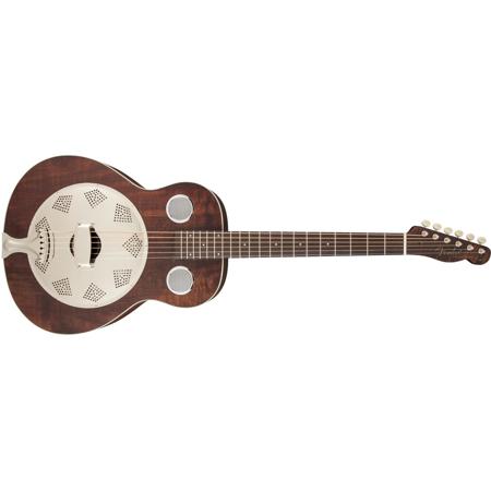 Fender Folk Music Brown Derby Resonator Acoustic Guitar, Rosewood Fingerboard, Brown Stain