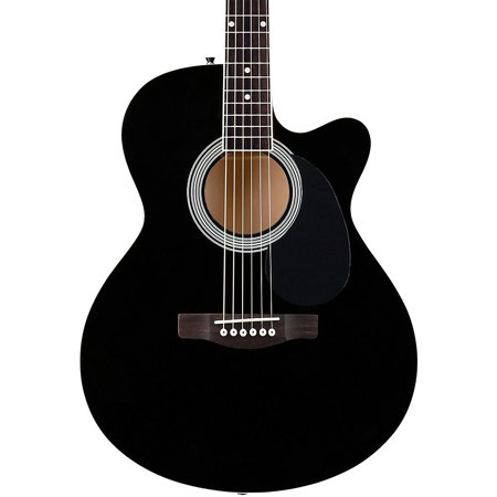 Fender Classic Design FA-135CE Cutaway Concert Acoustic-Electric Guitar, Black