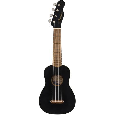 Fender Venice Soprano Ukulele, 12 Fret, C Neck, Walnut Fingerboard, Satin, Black