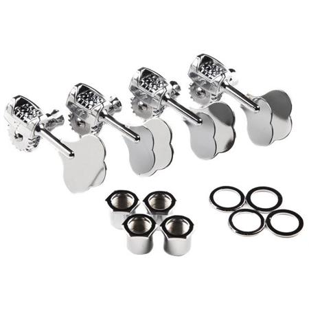 Fender Deluxe "F" Stamp Bass Tuning Machines, Right Hand, Set of 4, Chrome