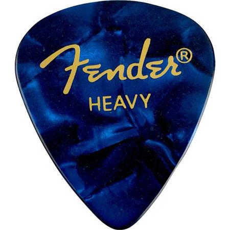 Fender 351 Shape Premium Celluloid Guitar Picks, Heavy, 12 Pack, Blue Moto