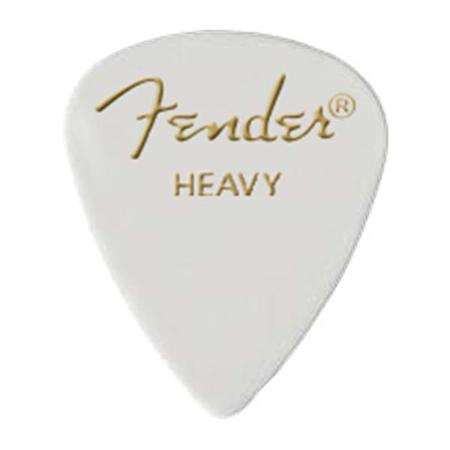 Fender 351 Shape Classic Celluloid Guitar Picks, Heavy, 12 Pack, White