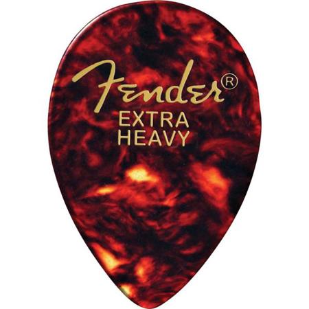 Fender 358 Shape Classic Celluloid Guitar Picks, Extra Heavy, 72 Pack, Shell
