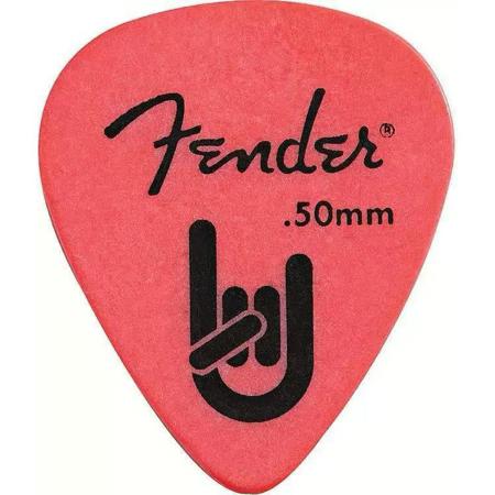 Fender 351 Shape Rock-On Touring Guitar Picks, 0.50mm Thin, 72 Pack, Red