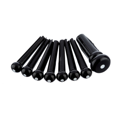 Fender Acoustic Bridge Pins, Set of 6, Black with Ivory Dots
