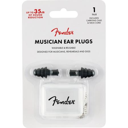 Fender Musician Series Black Ear Plugs, 22 dB, 1 Pair
