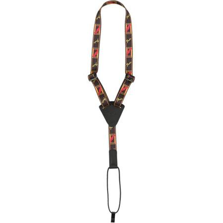 Fender Mono Ukulele Strap, Black/Yellow/Red
