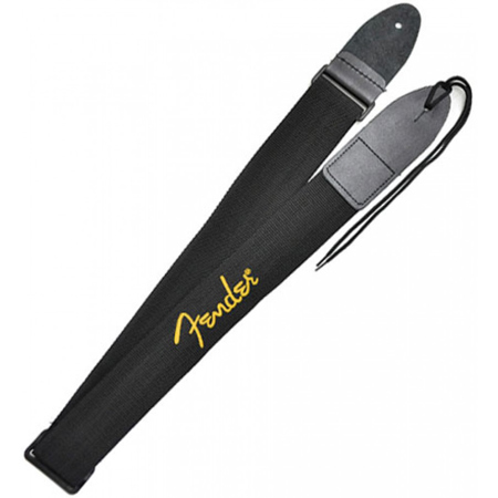 Fender 2" Polyester Guitar Strap, 31-54" Adjustable Length, Black with Yellow Logo