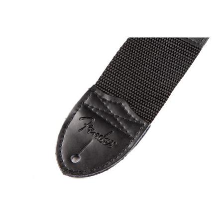 Fender 2" Polyester Guitar Strap, Black with White Logo