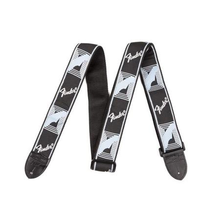 Fender 2" Monogrammed Electric Guitar Strap, Black/Light Gray/Blue