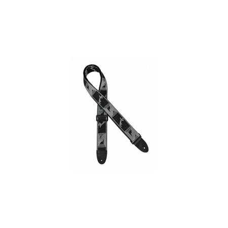 Fender 2" Monogrammed Electric Guitar Strap, Black/Light Gray/Dark Gray