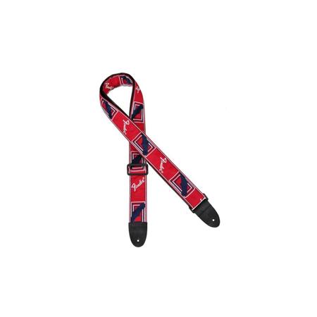 Fender 2" Monogrammed Electric Guitar Strap, Red/White/Blue