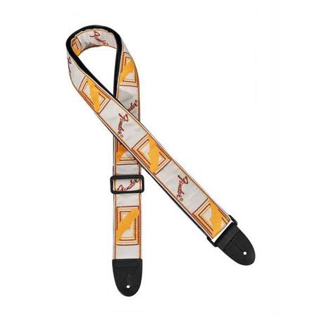 Fender 2 Monogrammed Electric Guitar Strap White Brown Yellow