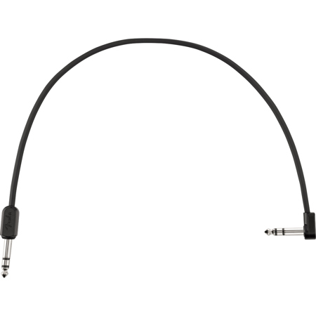 Fender Blockchain 16" Straight to Right Angle Stereo TRS Patch Cable,Matte Black