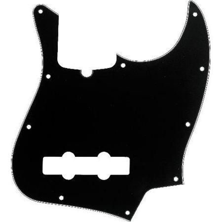 Fender Jazz Bass Pickguard, 10 Hole Mount with Truss Rod Notch, 3-Ply BWB, Black