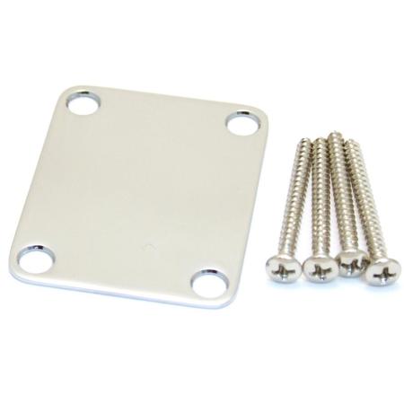 Fender Vintage-Style Neck Plate with 4-Bolt, No Logo, Chrome