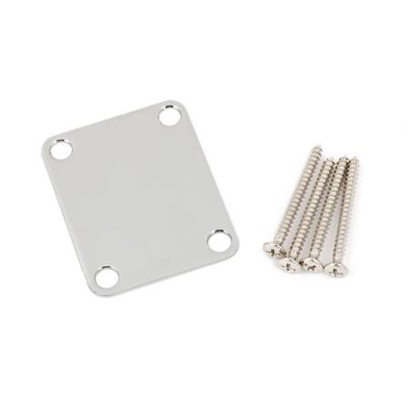 Fender Vintage-Style Neck Plate with 4-Bolt, No Logo, Chrome
