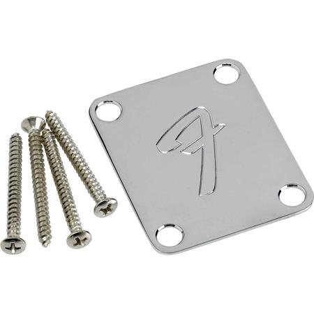 Fender '70s Vintage-Style F Logo Neck Plate with 4-Bolt for Guitars and Basses