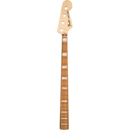 Fender 'C' Shape Neck for Classic Series 70's Jazz Bass Guitar, 20 Medium Jumbo Frets, Pau Ferro Fingerboard, Block Inlay, Gloss Urethane