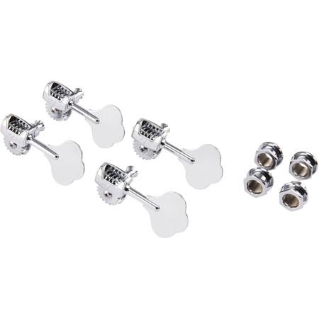 Fender Deluxe Bass Tuners with Fluted-Shafts, 4-Piece, Chrome