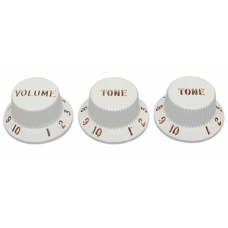 Fender Stratocaster Plastic Push-on Control Knobs, Set of 3, White