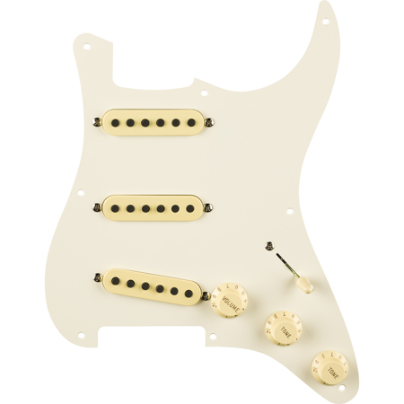 Fender Pre-Wired 1-Ply 8-Hole Pickguard for Eric Johnson Strat Guitar, Parchment