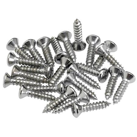 Fender Chrome Pickguard / Control Plate Mounting Screws, Set of 24