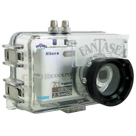 Fantasea FS-200 Underwater Camera Housing for Nikon CoolPix S-200 with DEPP Flood Insurance, Rated Down to 200'