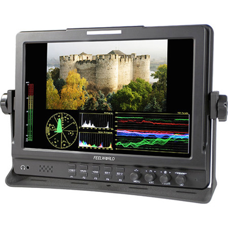 Feelworld 10.1" IPS 3G-SDI Seamless Switch Dual Color Camera Top Monitor