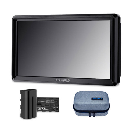 Feelworld FW568 V3 6" Full HD IPS Camera Field Monitor with ANP55 Battery and AMC5 Bag Kit, Supports 4K HDMI