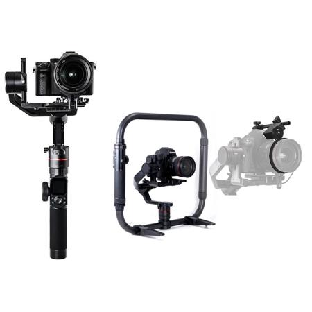 Feiyu AK4000 3-Axis Handheld Gimbal for Mirrorless & DSLR Cameras, Load Capacity 8.82 lbs - With Feiyu AK Series Dual Handle Grip, FeiyuTech Follow Focus I for AK2000 and AK4000 Gimbals