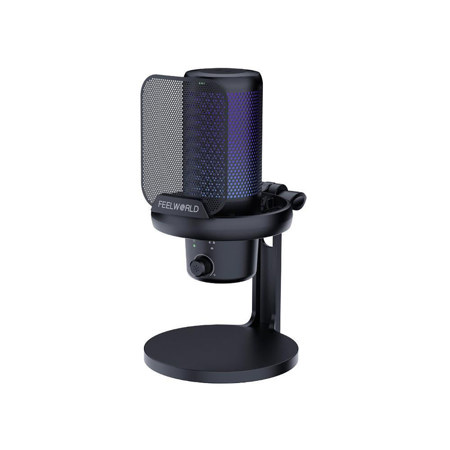 Feelworld VM1 USB-C Cardioid Condenser Gaming Microphone with Desktop Stand