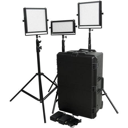 FloLight Microbeam 2500W 3 Light Kit with V-Mount Plate