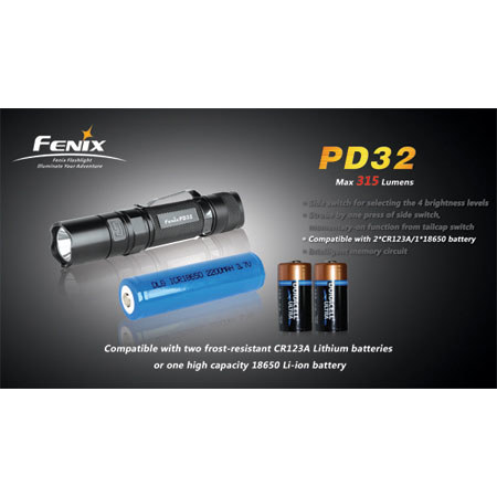 Fenix PD32-R5 315 Lumens Cree LED Flashlight, Black