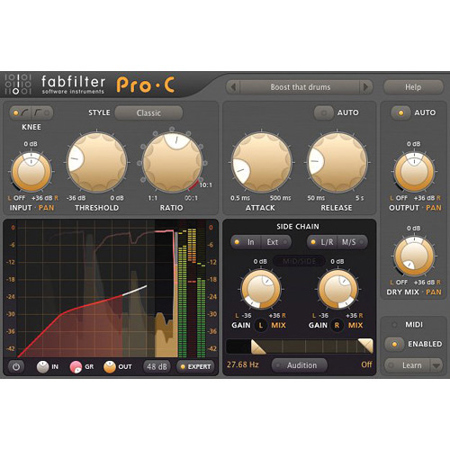FabFilter Pro-C Professional Compressor Software Plug-In, Electronic Download
