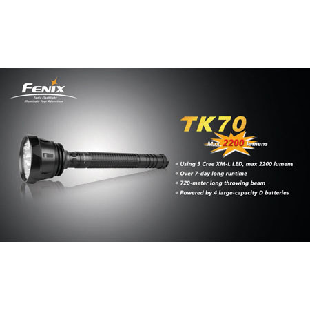 Fenix TK70 Cree XM-L LED 2200 Lumens Flashlight, Black