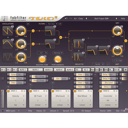FabFilter Twin 2 Synthesizer Software Plug-In, Electronic Download