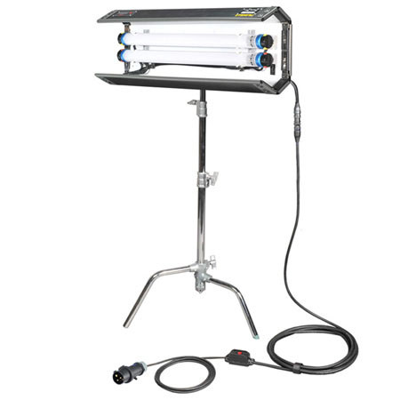 Film Gear Filmgear LED Flo-Box 2 Bank 2 ft., Lighting Fixture w/2 Bulbs, 3200K