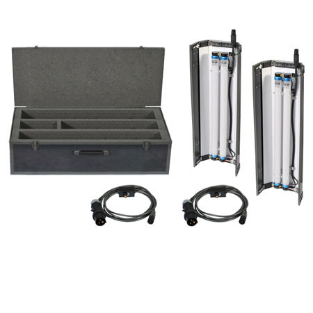 Film Gear LED Flo-Box 2 Bank 2 ft Twin Kit, Includes 4 Daylight Tubes